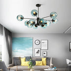 LED Adjustable Ball Glass Chandelier - Modern E27 Hanging Lamp for Living Room & Bedroom Lighting Fixtures