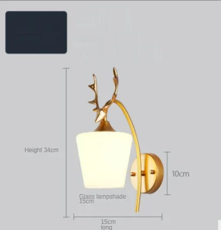 LED Gold Glass Ball Wall Lamp - Modern Indoor Lighting for Living Room, Bathroom, Bedroom, Bedside, Entrance & Porch