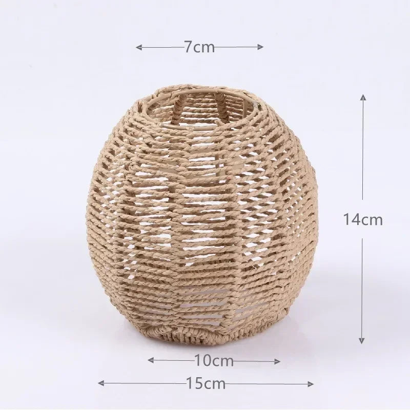 Rattan Pendant Light Fixture - Wicker Lampshade for Ceiling & Table Lighting - Ideal for Home Decor & Ambient Illumination