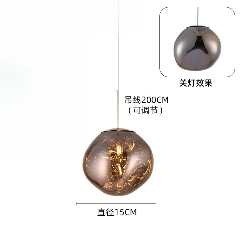 Colorful Postmodern Lava Pendant Lamp - 15" Creative Lighting Fixture for Bar, Desk, Living Room & Dining Room