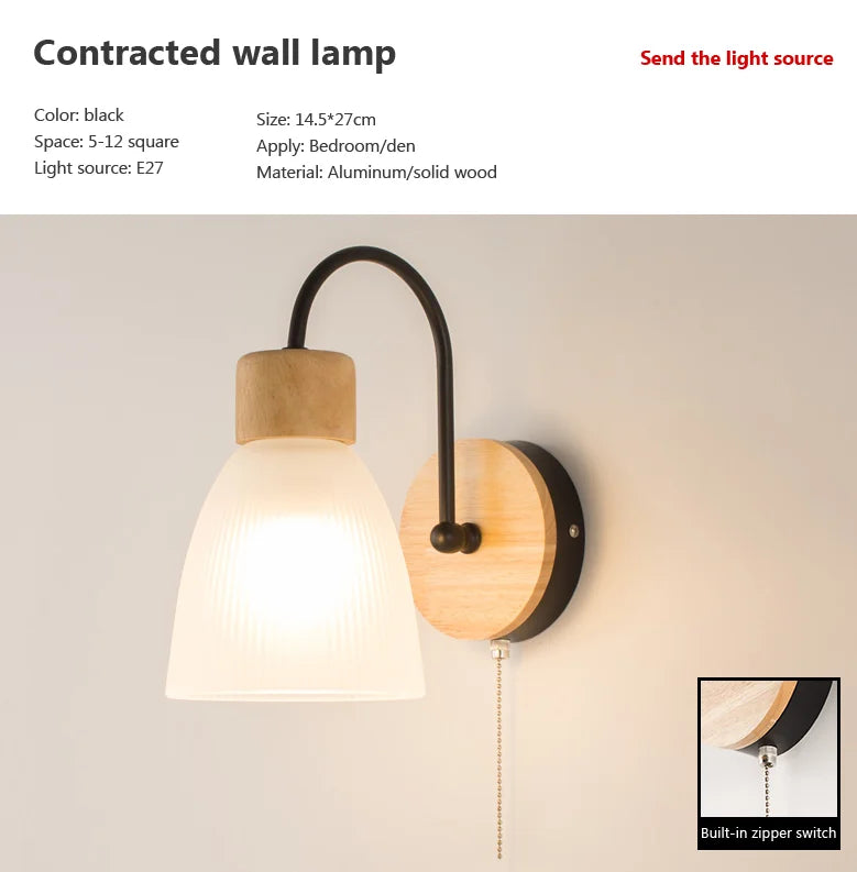 Nordic Wall Lamp - Golden Round Ball Fixture with Milky Glass - Indoor Bedroom & Bedside Lighting Decor