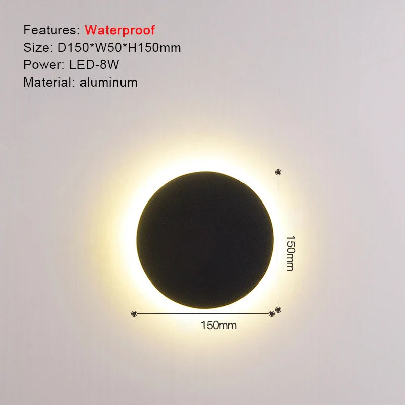 TRAZOS – Modern Round or Square LED Wall Light, Waterproof IP65 Standard, Outdoor Lighting, Ideal for Garden, Veranda or Bedroom