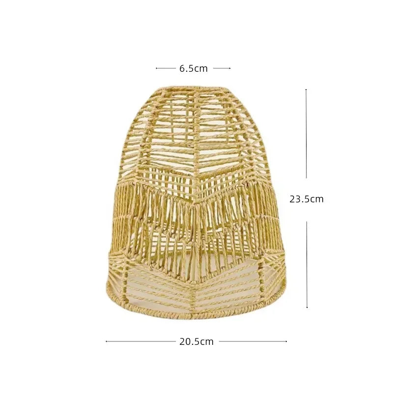 Rattan Pendant Light Fixture - Wicker Lampshade for Ceiling & Table Lighting - Ideal for Home Decor & Ambient Illumination