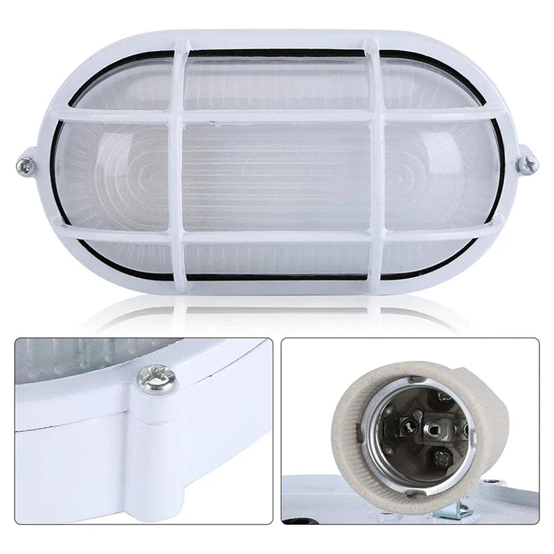 In-Ground Outdoor Sauna Steam Room Light Fixture - Oval Round Design for Stair, Patio & Garden Floor (Excludes Light Bulbs)