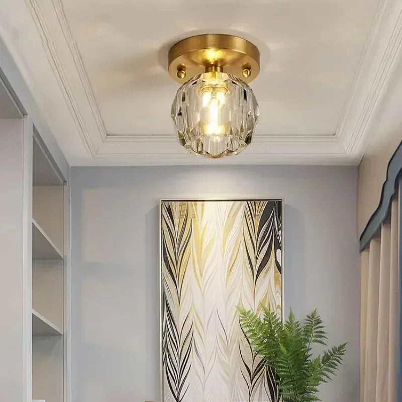 LED Wrought Iron Glass Ceiling Lamp - Modern Nordic Design for Entrance, Porch, Corridor, Balcony & Staircase Lighting