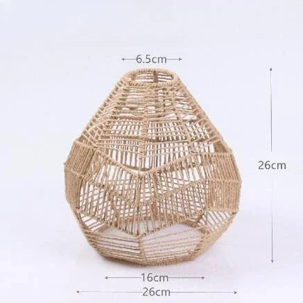 Rattan Pendant Light Fixture - Wicker Lampshade for Ceiling & Table Lighting - Ideal for Home Decor & Ambient Illumination