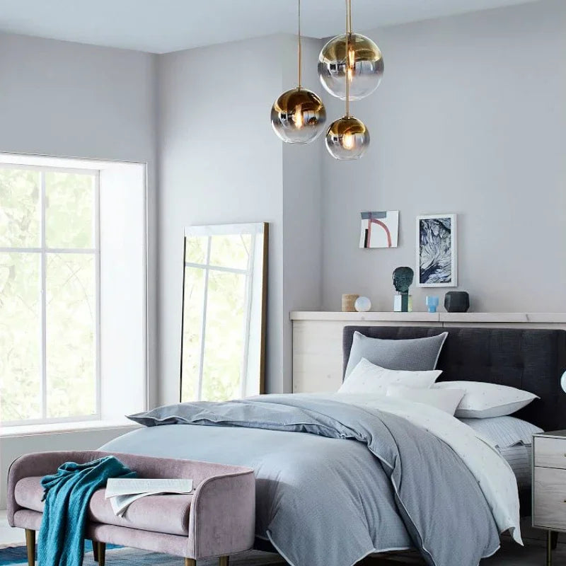 Modern LED Pendant Light with Glass Ball Shade for Living Room, Bedroom, Kitchen, Cafe & Restaurant Decor