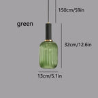 LED Glass Stripe Pendant Light - Creative E27 Hanging Fixture for Home Decoration in Living Room & Kitchen