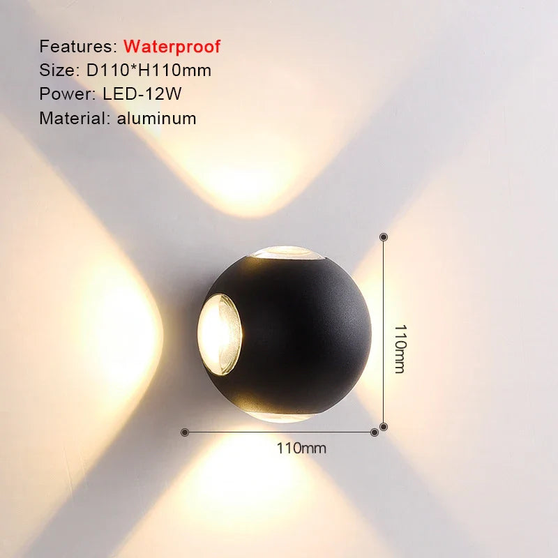 TRAZOS – Modern Round or Square LED Wall Light, Waterproof IP65 Standard, Outdoor Lighting, Ideal for Garden, Veranda or Bedroom