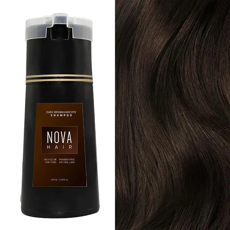 Hair Dye Shampoo | Ammonia-Free, Fast 10-Minute Grey Coverage for Vibrant, Natural-Looking Hair