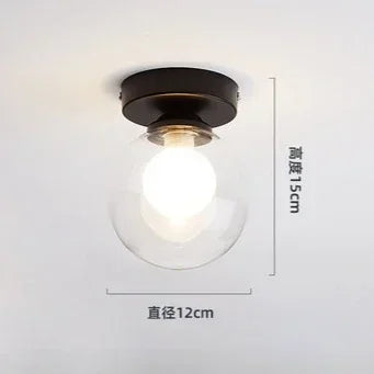 LED Wrought Iron Glass Ceiling Lamp - Modern Nordic Design for Entrance, Porch, Corridor, Balcony & Staircase Lighting