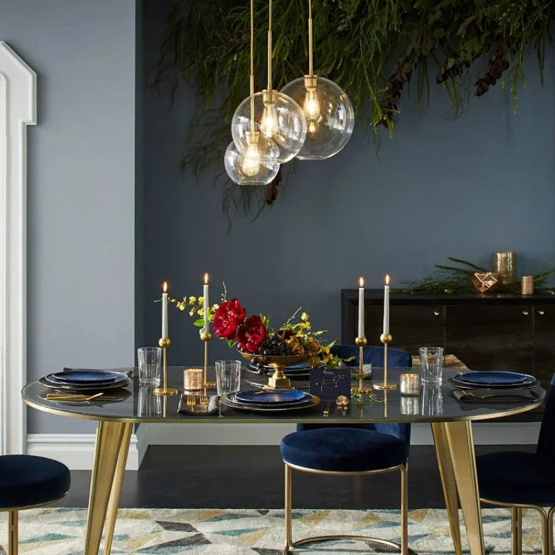 Modern LED Pendant Light with Glass Ball Shade for Living Room, Bedroom, Kitchen, Cafe & Restaurant Decor