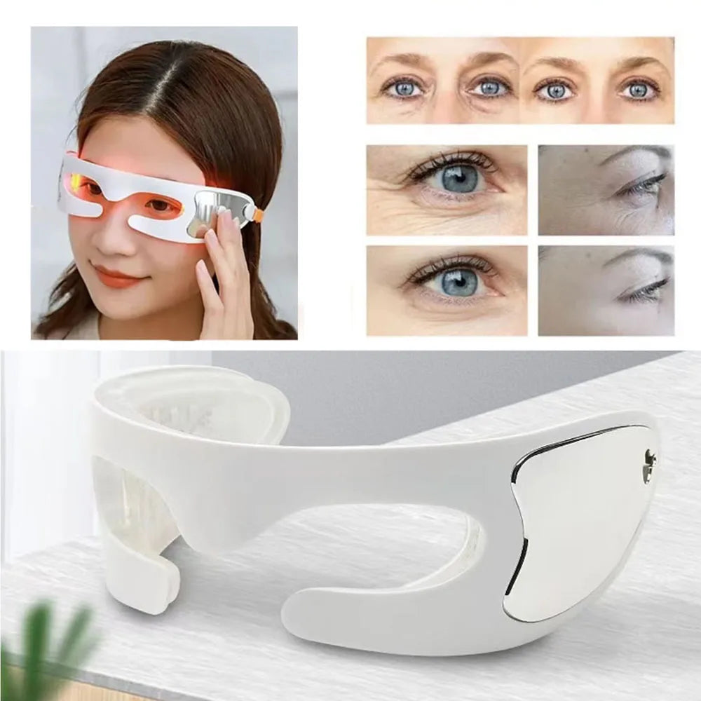 Red Light Therapy Eye Mask for Dark Circles and Relaxation, Rechargeable, Portable, Ideal for Home Use and Travel