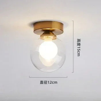 LED Wrought Iron Glass Ceiling Lamp - Modern Nordic Design for Entrance, Porch, Corridor, Balcony & Staircase Lighting