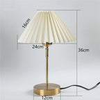LED Floor Lamp with Pleated Lampshade - Adjustable Angle Table Lamp for Bedroom, Study, and Desktop Lighting