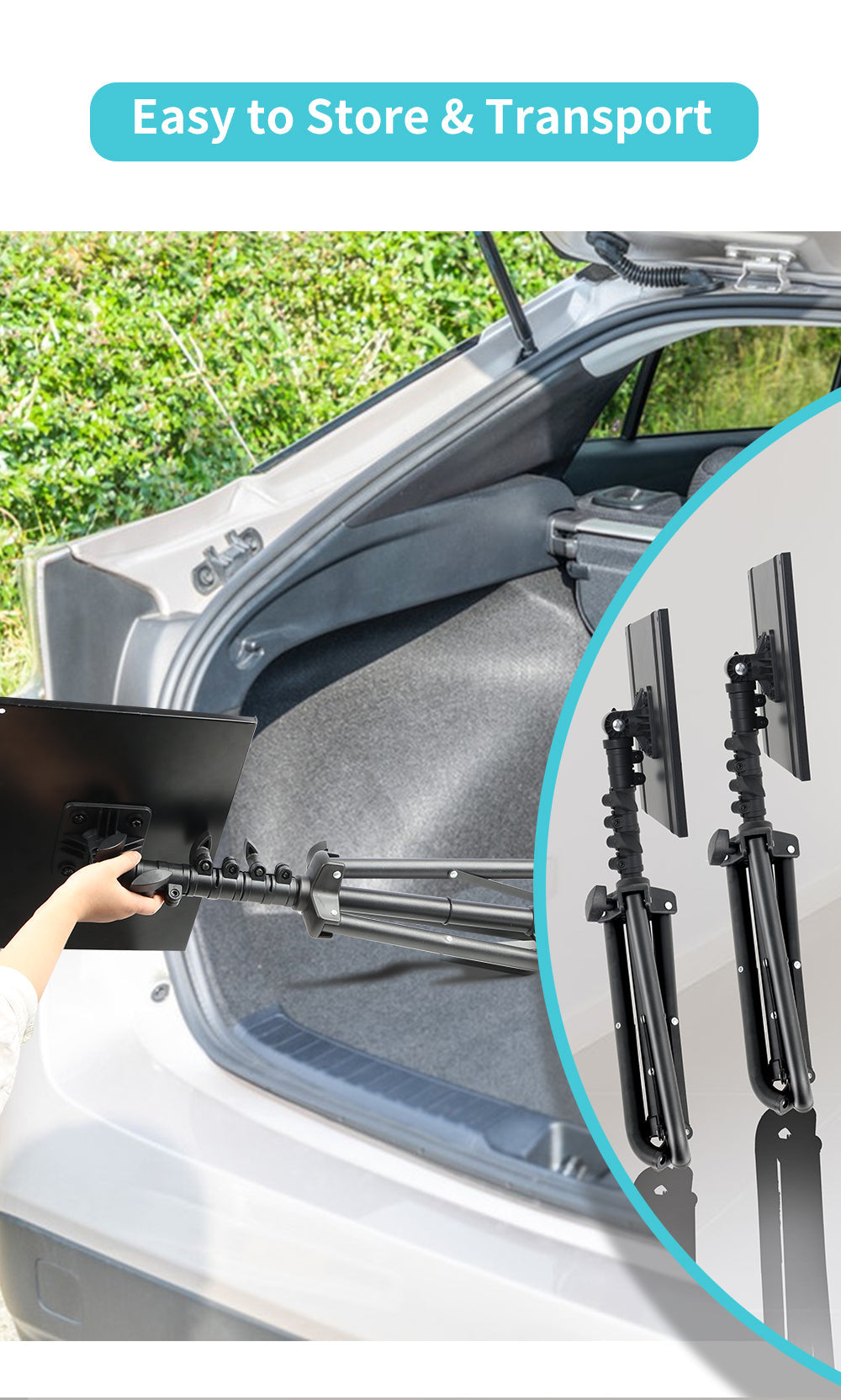 Adjustable Folding Laptop Table Stand | Ergonomic, Portable with 2 Trays & Detachable Wheels for Home Office & Study Use