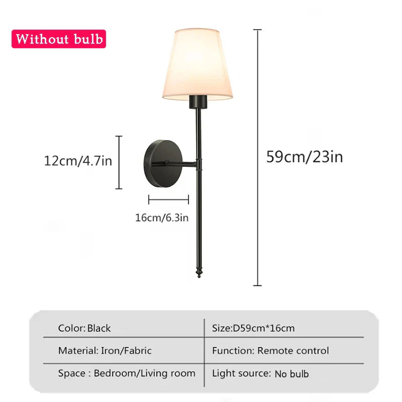 Retro Wall Lamp LED Charge RGB Bulb Removable Wireless Wall Light For Bedroom Corridor Hallway Indoor Luminaire Bedside Light