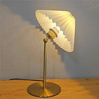 LED Floor Lamp with Pleated Lampshade - Adjustable Angle Table Lamp for Bedroom, Study, and Desktop Lighting