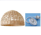 Rattan Pendant Light Fixture - Wicker Lampshade for Ceiling & Table Lighting - Ideal for Home Decor & Ambient Illumination