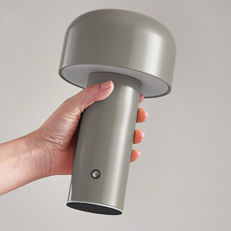 LED Cordless Table Lamp - Italian Mushroom Design for Indoor & Outdoor Use, Battery Operated Lighting Solution