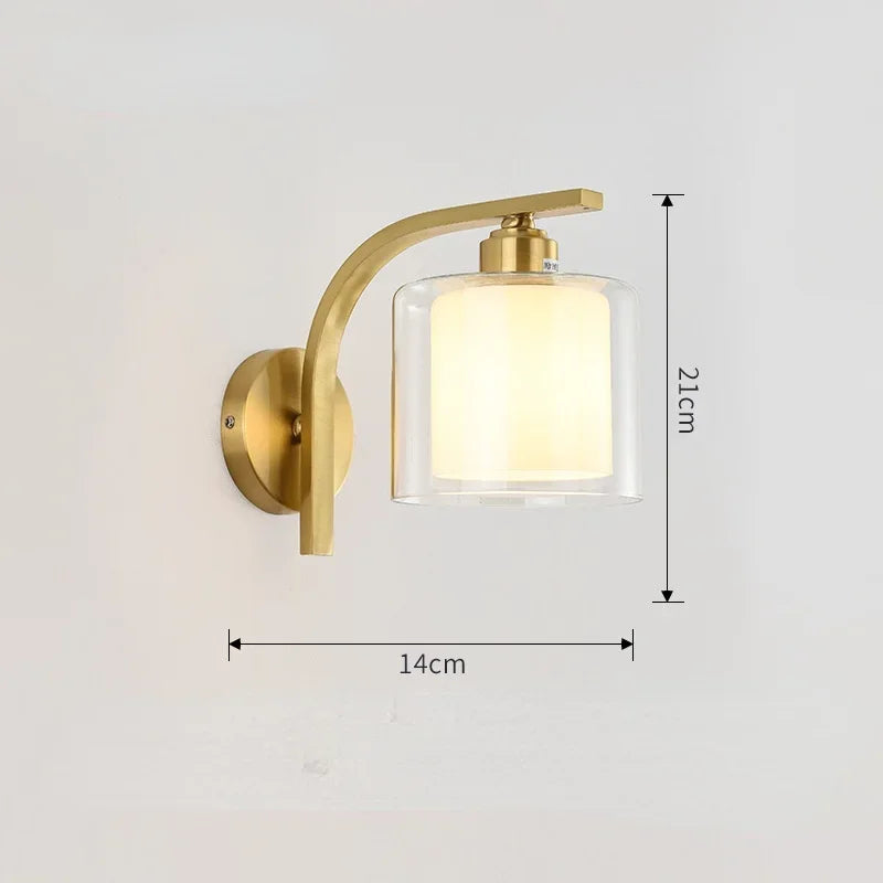 LED Gold Glass Ball Wall Lamp - Modern Indoor Lighting for Living Room, Bathroom, Bedroom, Bedside, Entrance & Porch