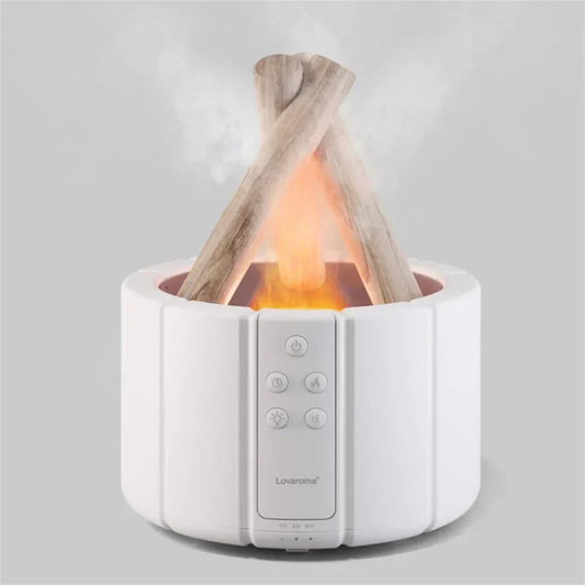 LED Flame Humidifier Table Lamp - 2-in-1 Mist Maker & Ambient Light for Home, Office, and Bedroom Use