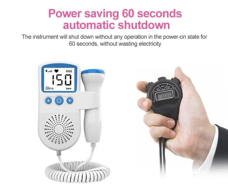 Fetal Doppler Heartbeat Monitor - Hear Your Baby’s Heartbeat Anytime – Safe & Easy-to-Use Monitor