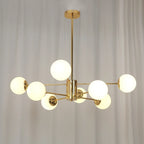 LED Adjustable Ball Glass Chandelier - Modern E27 Hanging Lamp for Living Room & Bedroom Lighting Fixtures