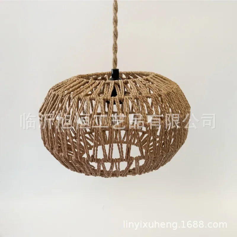 Rattan Pendant Light Fixture - Wicker Lampshade for Ceiling & Table Lighting - Ideal for Home Decor & Ambient Illumination