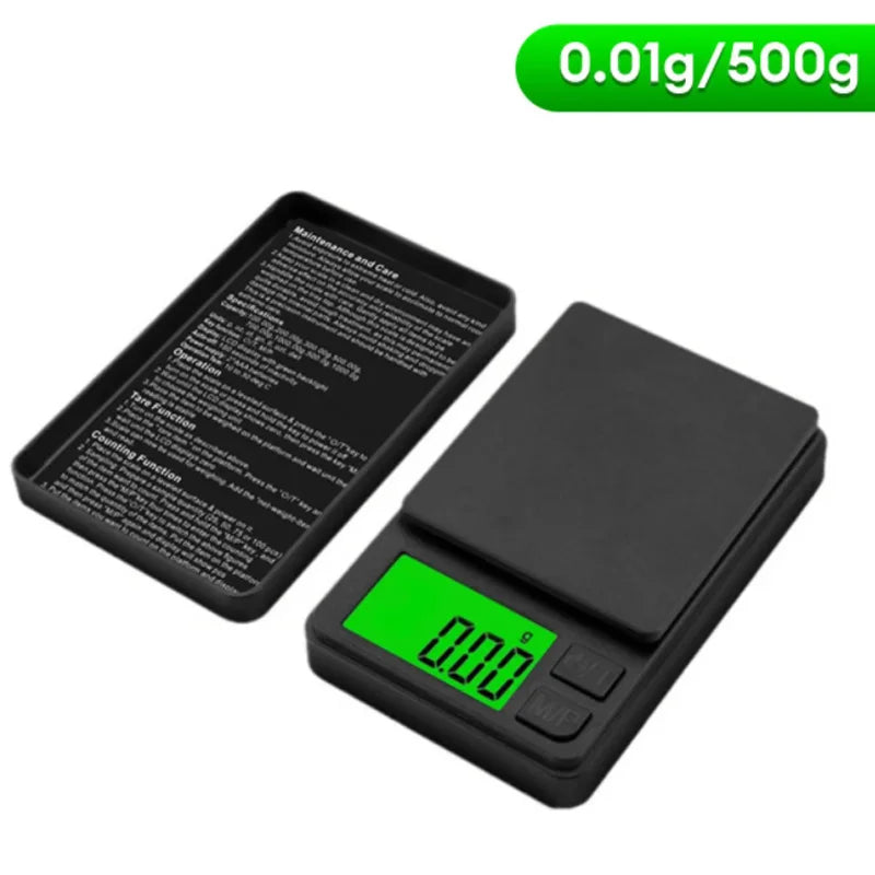 Compact Digital Kitchen Scale | 1000g Capacity, 0.1g Accuracy & Backlit LCD for Home and Travel Use
