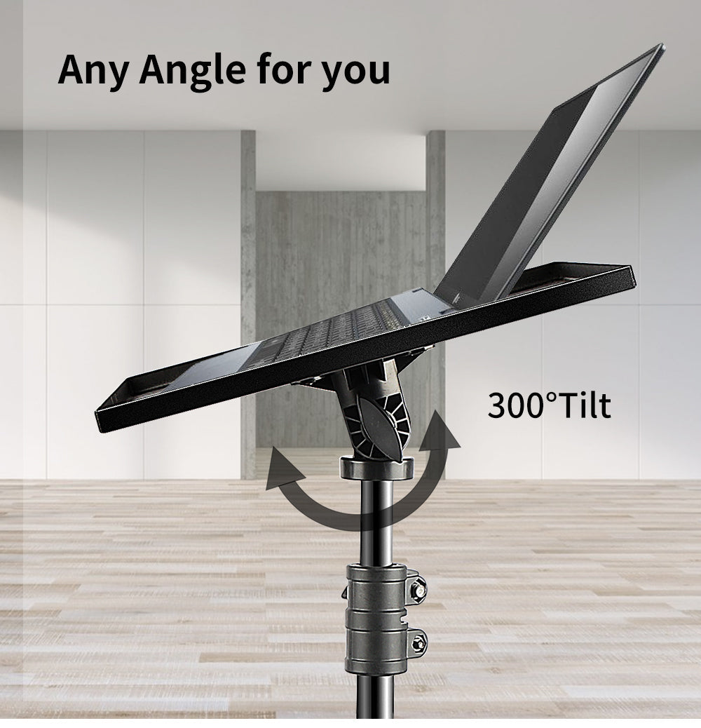 Adjustable Folding Laptop Table Stand | Ergonomic, Portable with 2 Trays & Detachable Wheels for Home Office & Study Use