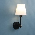 Retro American Wall Lamp for Bedroom, Nightstand & Bathroom Mirror - Luxury Fabric Shade Wall Sconce Lighting Fixture