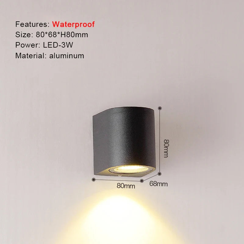 TRAZOS – Modern Round or Square LED Wall Light, Waterproof IP65 Standard, Outdoor Lighting, Ideal for Garden, Veranda or Bedroom