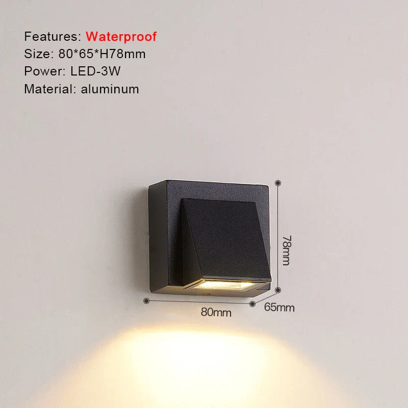 TRAZOS – Modern Round or Square LED Wall Light, Waterproof IP65 Standard, Outdoor Lighting, Ideal for Garden, Veranda or Bedroom