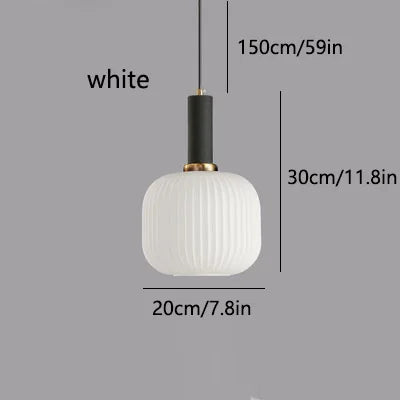 LED Glass Stripe Pendant Light - Creative E27 Hanging Fixture for Home Decoration in Living Room & Kitchen