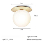 LED Wrought Iron Glass Ceiling Lamp - Modern Nordic Design for Entrance, Porch, Corridor, Balcony & Staircase Lighting