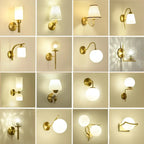 LED Gold Glass Ball Wall Lamp - Modern Indoor Lighting for Living Room, Bathroom, Bedroom, Bedside, Entrance & Porch