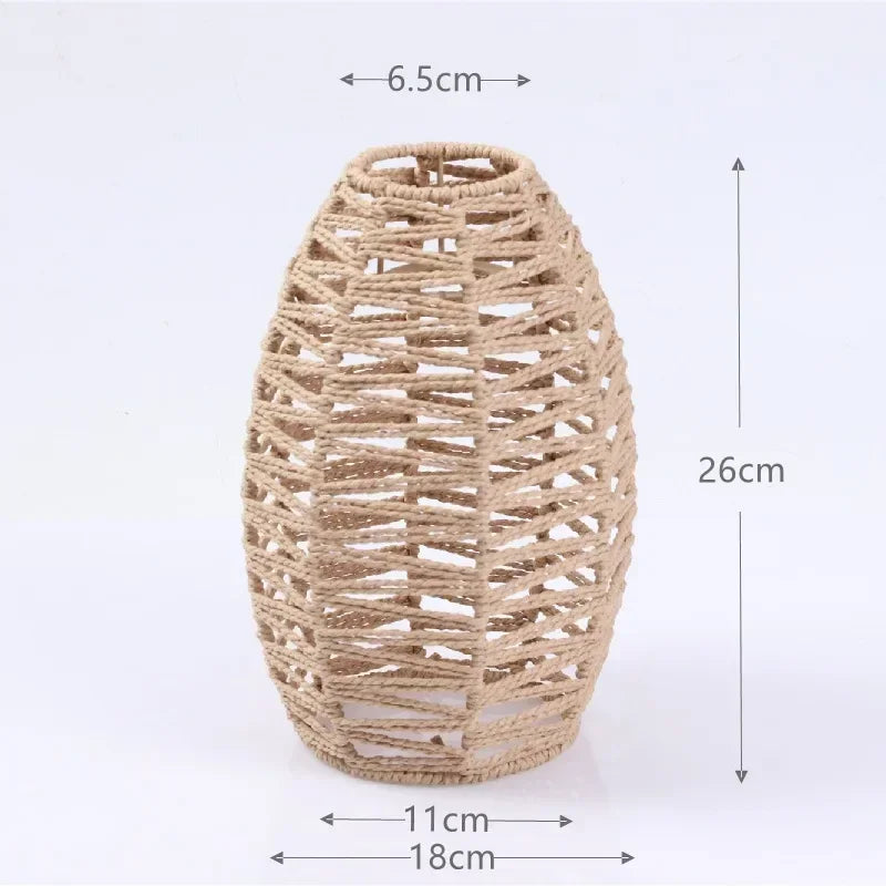 Rattan Pendant Light Fixture - Wicker Lampshade for Ceiling & Table Lighting - Ideal for Home Decor & Ambient Illumination