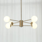 LED Adjustable Ball Glass Chandelier - Modern E27 Hanging Lamp for Living Room & Bedroom Lighting Fixtures