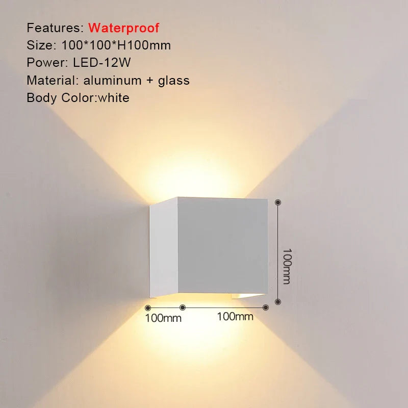 TRAZOS – Modern Round or Square LED Wall Light, Waterproof IP65 Standard, Outdoor Lighting, Ideal for Garden, Veranda or Bedroom