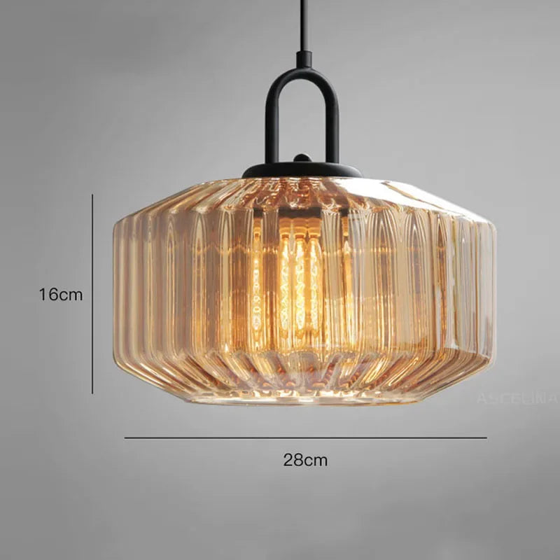 Retro Glass Pendant Light Fixture - Nordic Loft Style for Kitchen Island & Dining Room Lighting