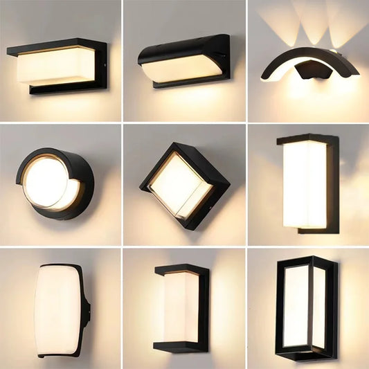 LED Outdoor Wall Light with Motion Sensor - Waterproof IP66 Porch & Garden Lighting for Balcony and Exterior Use