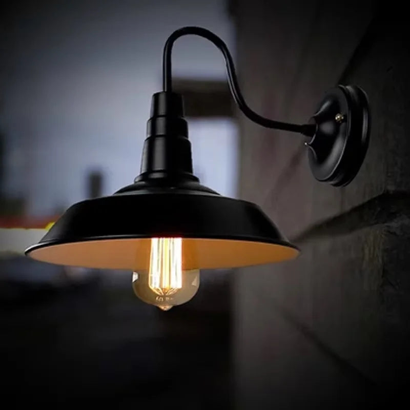 LED Retro Wall Lamp - Waterproof Rust Colored Black Fixture for Indoor & Outdoor Home Decor Lighting