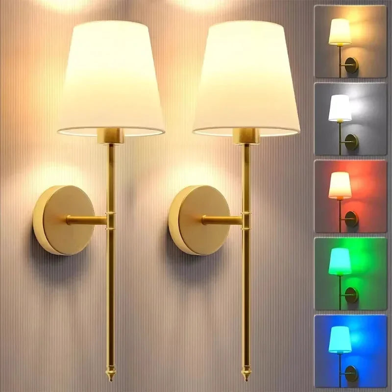 Retro Wall Lamp LED Charge RGB Bulb Removable Wireless Wall Light For Bedroom Corridor Hallway Indoor Luminaire Bedside Light