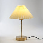 LED Floor Lamp with Pleated Lampshade - Adjustable Angle Table Lamp for Bedroom, Study, and Desktop Lighting