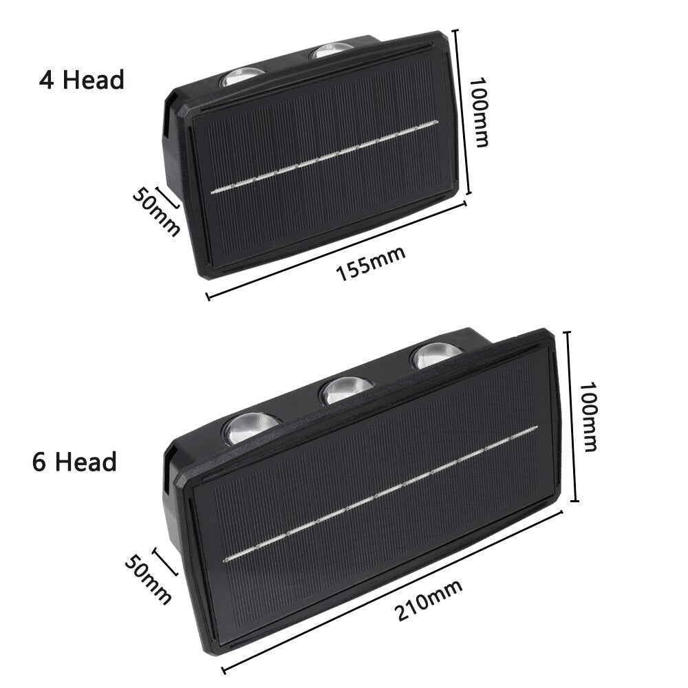 Waterproof Solar LED Outdoor Wall Light Fixture for Garden, Patio & Pathway Lighting