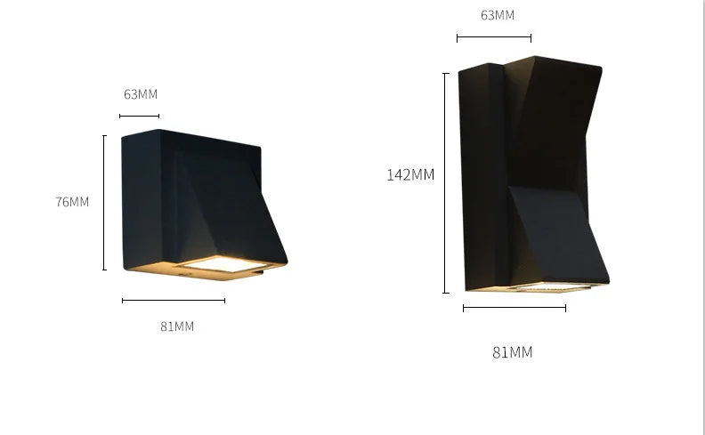 LED Aluminum Wall Light - Waterproof IP65 Outdoor Porch & Garden Lamp, Indoor Bedroom Bedside Lighting Fixture