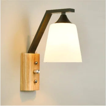 Nordic Wall Lamp - Golden Round Ball Fixture with Milky Glass - Indoor Bedroom & Bedside Lighting Decor