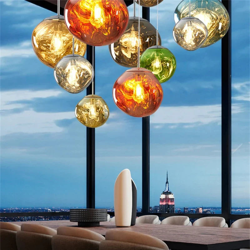 Colorful Postmodern Lava Pendant Lamp - 15" Creative Lighting Fixture for Bar, Desk, Living Room & Dining Room