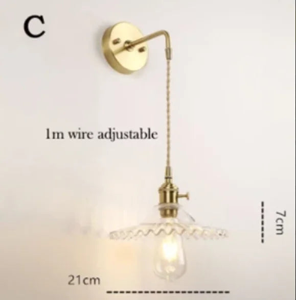 Nordic Wall Lamp - Golden Round Ball Fixture with Milky Glass - Indoor Bedroom & Bedside Lighting Decor